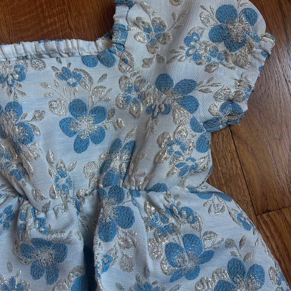 Peek Blue and Gold Floral baby dress - Picture 3 of 4